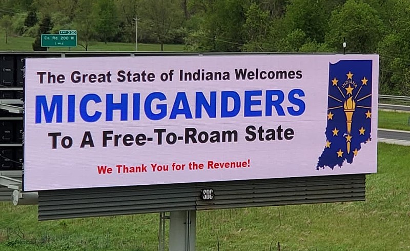 Dumb Indiana billboards shit on Michigan's coronavirus response