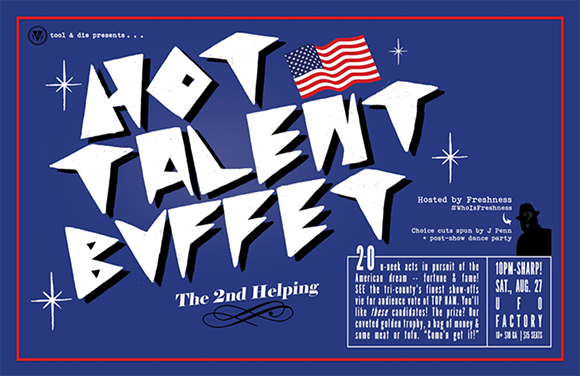 Hot Talent Buffet invades UFO Factory Saturday night