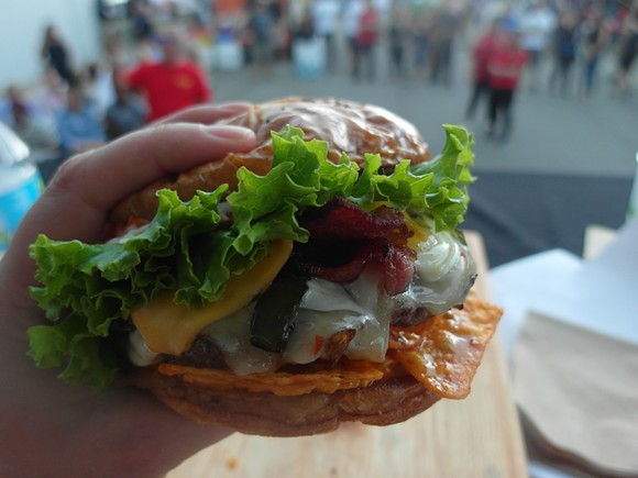 Ali's Notch-Yo-Burger, winner of the 2016 Burger Brawl. - Photo by Serena Maria Daniels