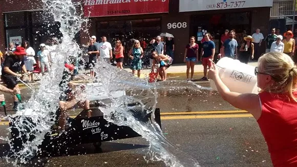 A steady stream of water kept these contestants on their toes. - Photos by Michael Jackman