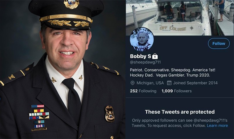 Is Shelby Twp. Police Chief Robert J. Shelide Metro Times troll @sheepdawg711? - Shelby Twp./Twitter