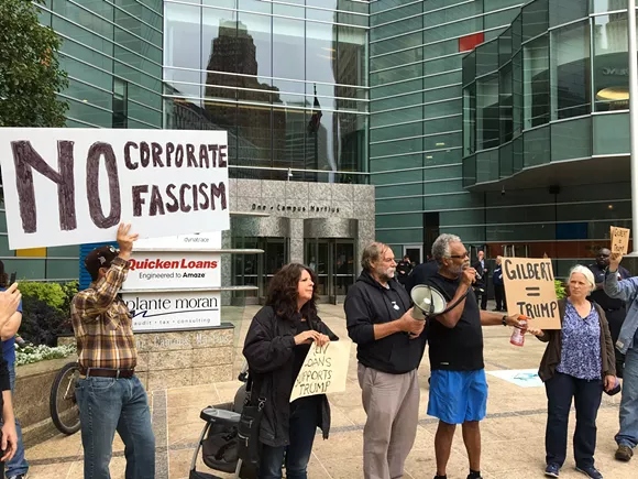 Protesters in downtown Detroit. - Photo by Colin Maloney