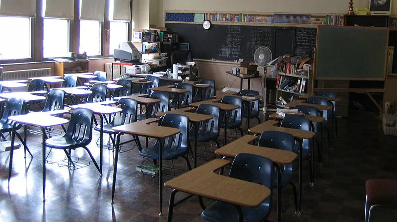 A view of a classroom at the former Old Detroit Holy Redeemer school. - Motown31, Wikimedia Creative Commons