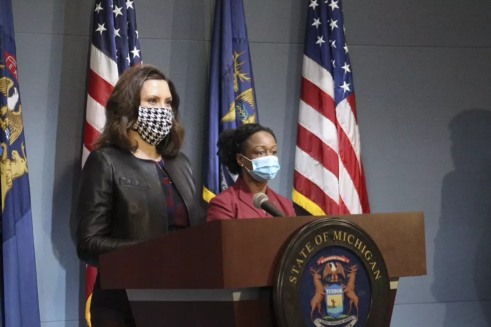 Gov. Gretchen Whitmer wears a face mask (unlike President Donald Trump). Get ready to see more of them. - State of Michigan