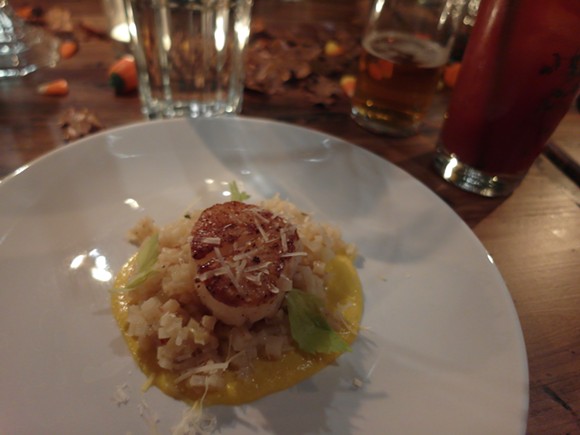 Celeriac and parsnip risotto by chef Michael Barrera. - Photo by Serena Maria Daniels