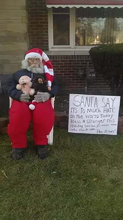 Haddon's love-spreading Santa. - Photo by LaRethia Haddon