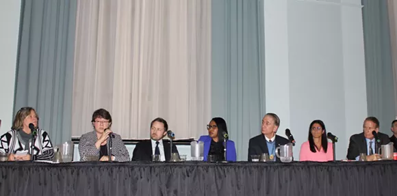 A panel of experts presenting at Flint town hall meeting on Wednesday. - Courtesy photo