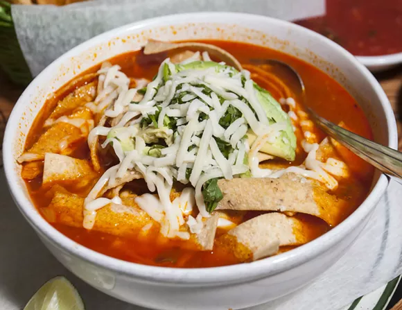 Mi Pueblo's tortilla soup - Photo by Tom Perkins