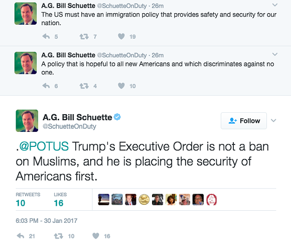Michigan Attorney General Bill Schuette breaks days-long silence on 'Muslim ban' to side with Trump
