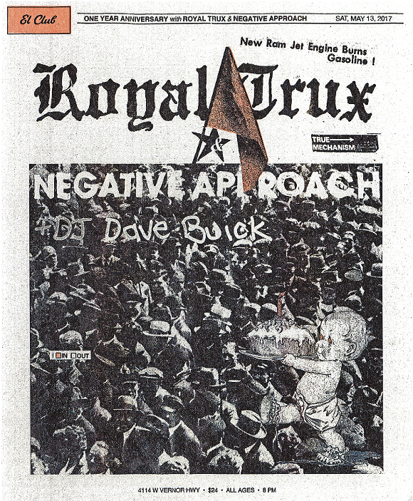 Royal Trux and Negative Approach at El Club tomorrow, Saturday, May 13