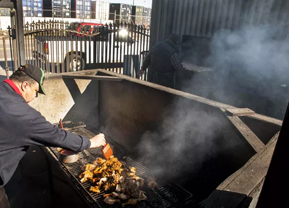 The grilling porch at Los Gallos. - Photo by Tom Perkins