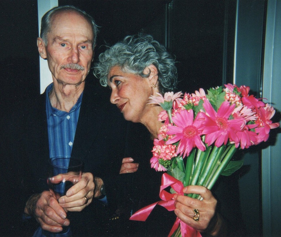 Susanne Hilberry with artist Richard Artschwager at the opening of her gallery at 700 Livernois in Ferndale, 2002. - Courtesy Susanne Hilberry Gallery
