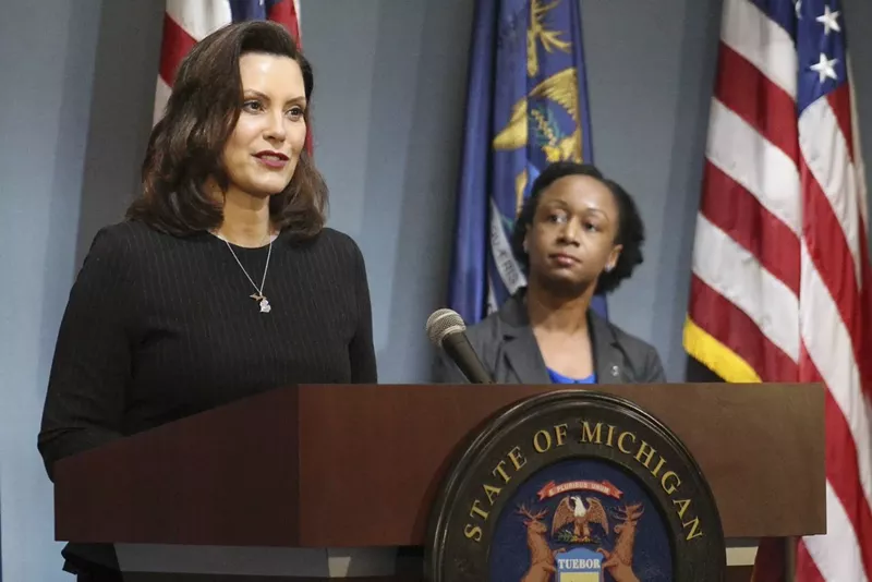 Gov. Gretchen Whitmer, left, with Dr. Joneigh Khaldun, the state's chief medical officer. - GOVERNOR'S OFFICE