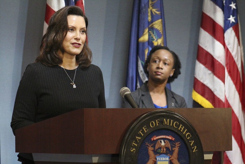 Gov. Gretchen Whitmer, left, with Dr. Joneigh Khaldun, the state's chief medical officer. - Governor's office