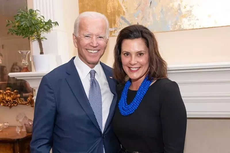 Joe Biden with Gov. Gretchen Whitmer. - Gov. Whitmer's Twitter page
