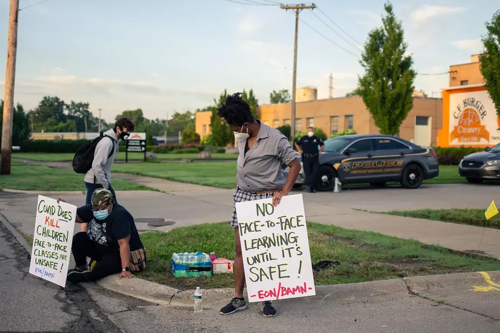 Activist group By Any Means Necessary protests reopening the city’s public schools amid the pandemic. - Courtesy of BAMN