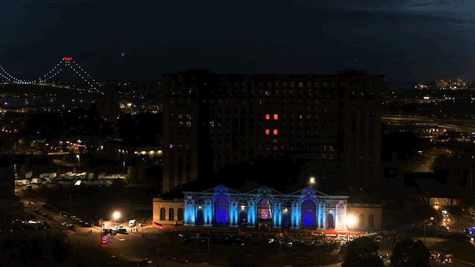 Detroit's Michigan Central Station will once again light up this Halloween