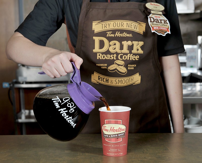 You can get a free Tim Hortons dark roast coffee, but only at night