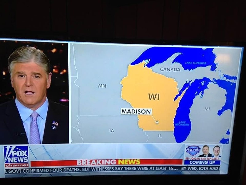 Fox News mistakes Michigan's U.P. for Canada, because apparently maps are hard