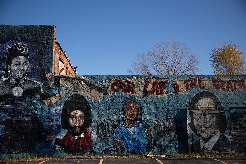 Detroit artist Sintex's 'Our Land Till Death' mural is slated for demolition — but Allied Media Projects asked him to recreate it
