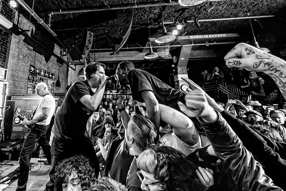 Fueled by Burger Thang: Detroit hardcore favorites Negative Approach play a raucous show at Third Man Records in 2016. - Doug Coombe