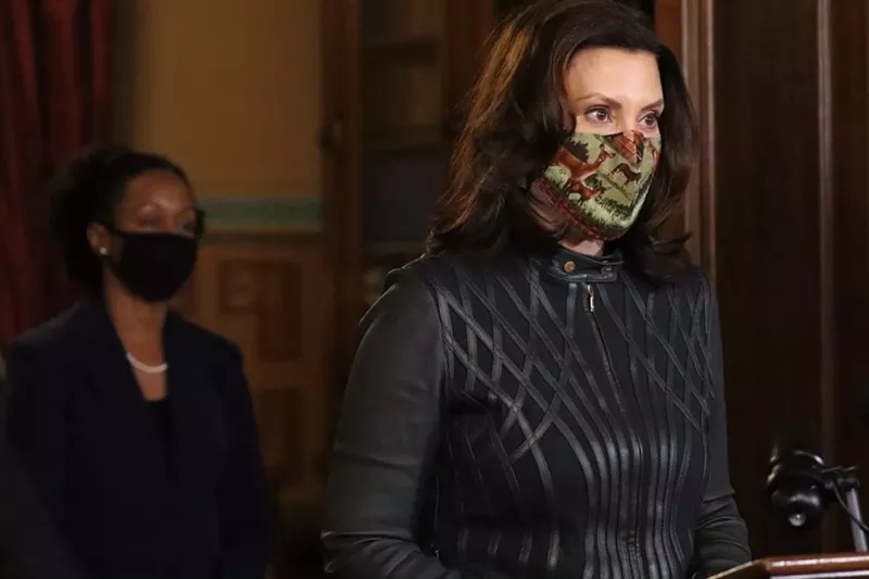 Dr. Joneigh Khaldun, the state’s chief medical executive, and Gov. Gretchen Whitmer at a recent news conference. - State of Michigan