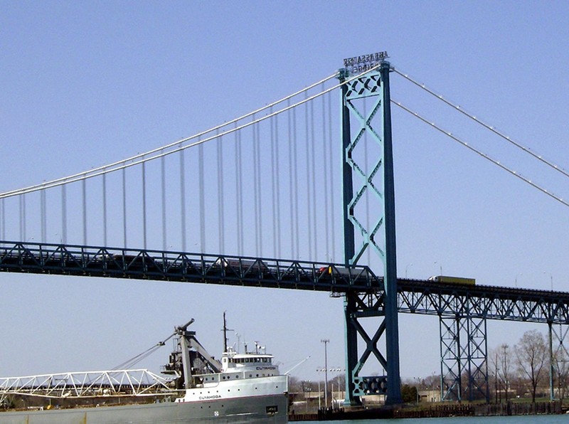 Ambassador Bridge in Detroit. - Via Wikimedia Commons