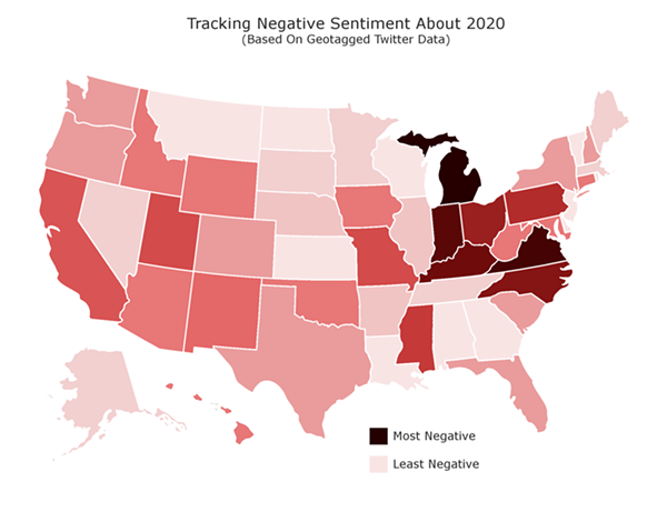 Michigan hated 2020 more than any other state, according to Twitter data