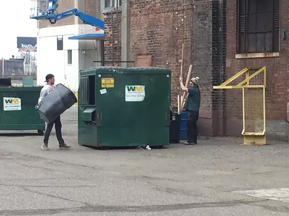 Tenants at the Russel Industrial Center clear out after receiving eviction notices. - Violet Ikonomova