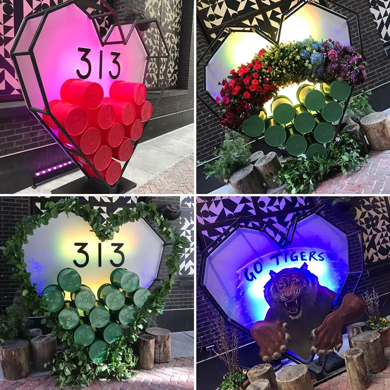 Detroit's "313 Heart" has become an ever-changing art installation. - Courtesy photos