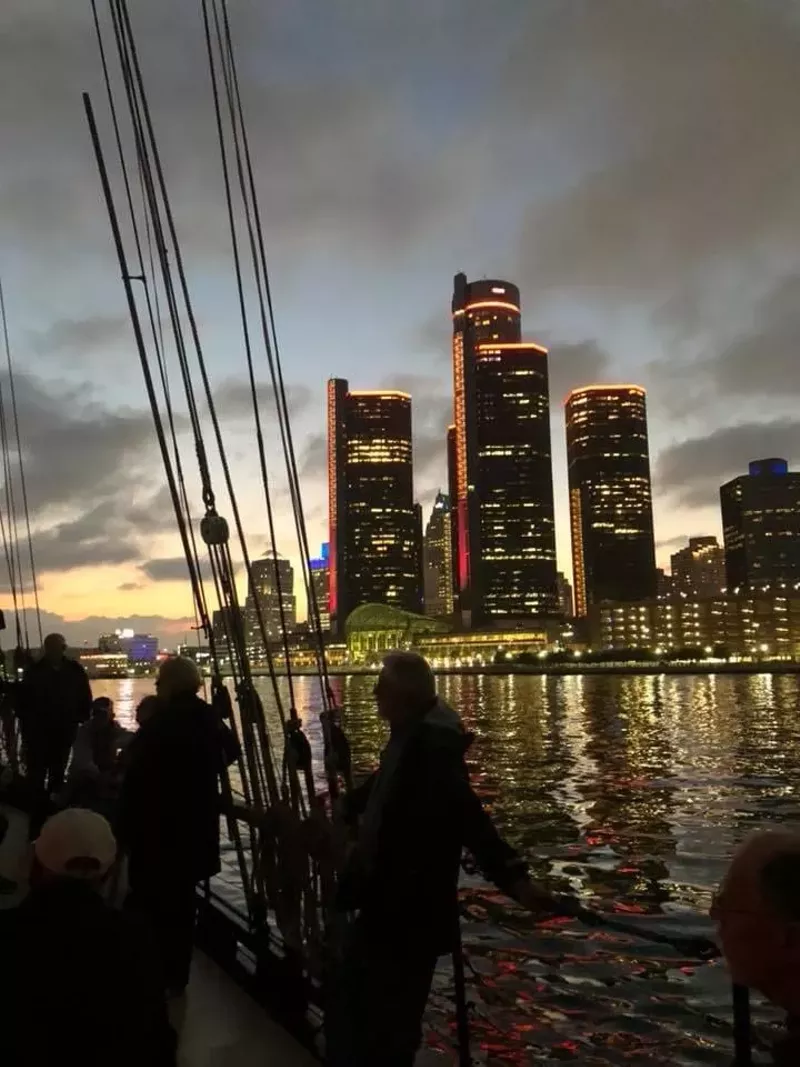 The Appledore IV against the Detroit skyline. - Courtesy photo