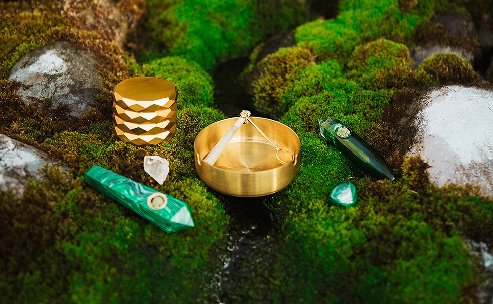 Verdeux's first collection was centered on emerald greens and golds, like the "Muse Pipe." - VERDEUX