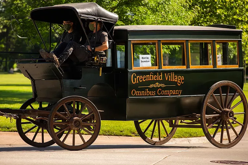 Greenfield Village is offering rides in its old-timey "Omnibus" horse-drawn carriages. - Courtesy of Greenfield Village