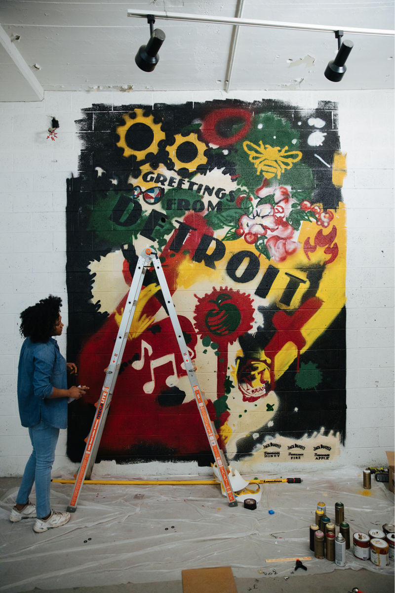 Detroit Muralist Desiree Kelly @desireekellyart - Tristan Oliver @topshottah