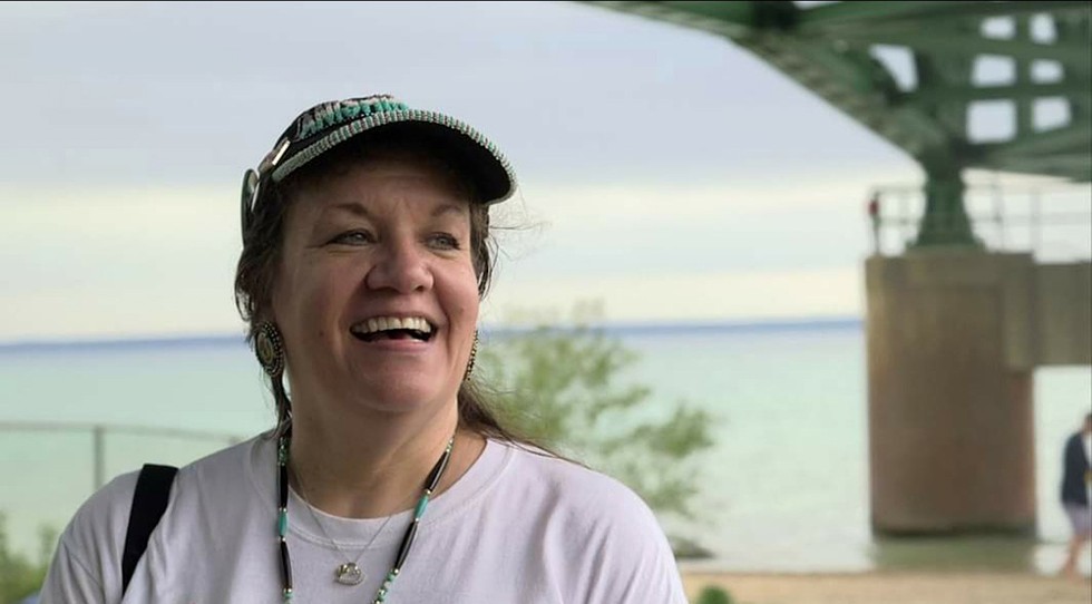 Environmental activists like Andrea Pierce believe an underwater circle of stones near Enbridge’s Line 5 pipeline could be a cultural site from 10,000 years ago. - Courtesy photo