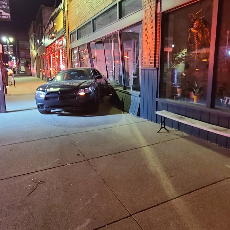 A Dodge Charger crashed into Detroit venue Trinosophes (2)