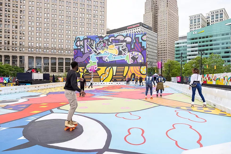 Bedrock Detroit's Monroe Street Midway opened to the public last week. - Courtesy of Bedrock Detroit