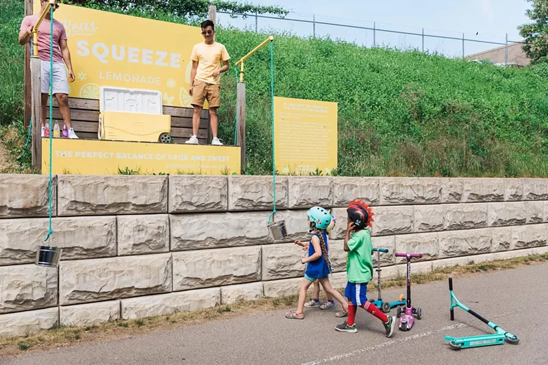 Bea's Squeeze started as a lemonade stand that uses a bucket and pulley to lower drinks to Detroit's Dequindre Cut. - Photo courtesy of Bea's Squeeze