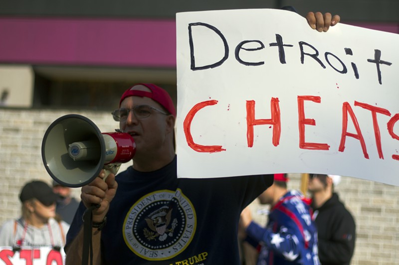 Trump supporters rallied outside the TCF Center in Detroit in November, falsely claiming voter fraud. - Steve Neavling