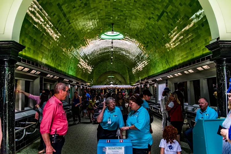 A wide-angle view of the entrance at the Belle Isle Aquarium, July 2017. - Darren Hood, Detroit Stock City