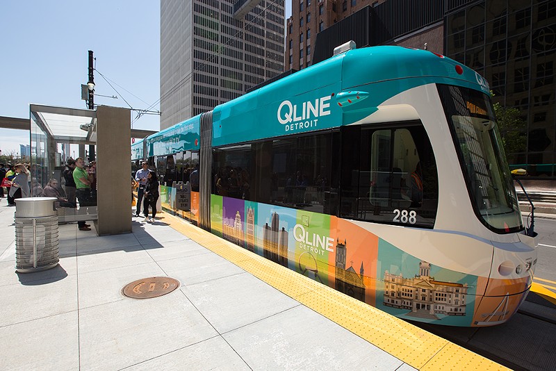 Detroit's QLine streetcar is back in business. - Leah Castile/Detroit Stock City