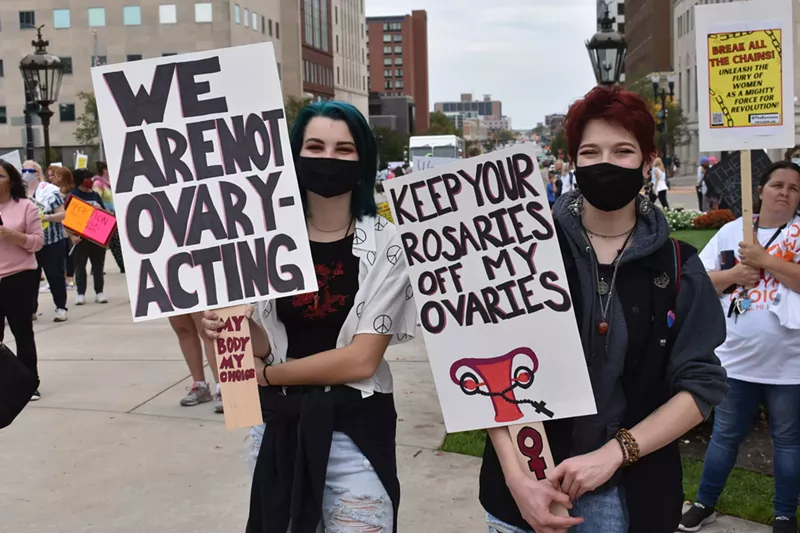 Hundreds gathered at the state Capitol in Lansing for the "MI Body MI Choice March” for reproductive rights. - Allison R. Donahue/Michigan Advance