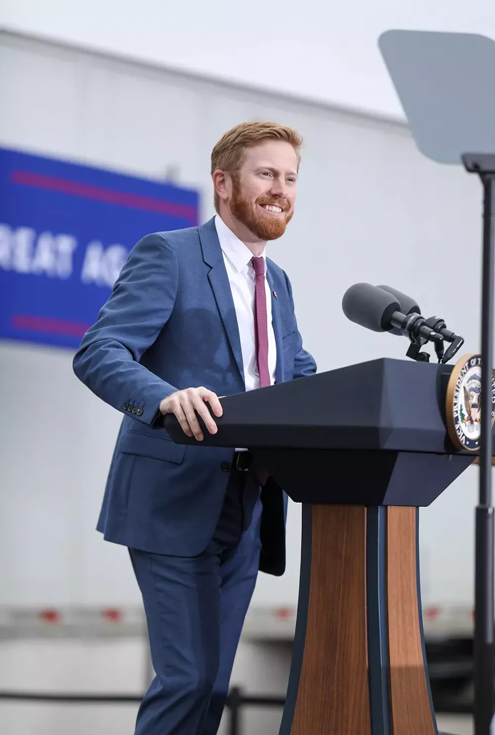 Then-candidate Peter Meijer at a campaign rally for Donald Trump ahead of the 2020 election. Now a U.S. Rep., Meijer has since distanced himself from the former president. - Tom Caprara, Wikimedia Commons