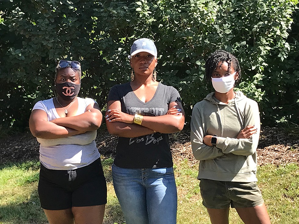 Three survivors (from left: Aaliyah Morrison, Niambe Ewing, and Ravone Fields) came forward to allege unsafe conditions at Ann Arbor’s SafeHouse Center. - P.D. Lesko