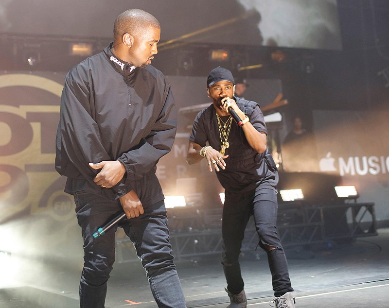 Kanye West and Big Sean performing in 2016. - THE PHOTO ACCESS / ALAMY STOCK PHOTO
