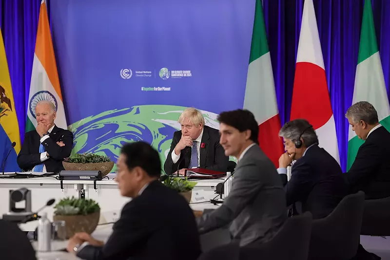 President Joe Biden and other world leaders at the COP26 summit in Glasgow. - Number 10, Flickr Creative Commons