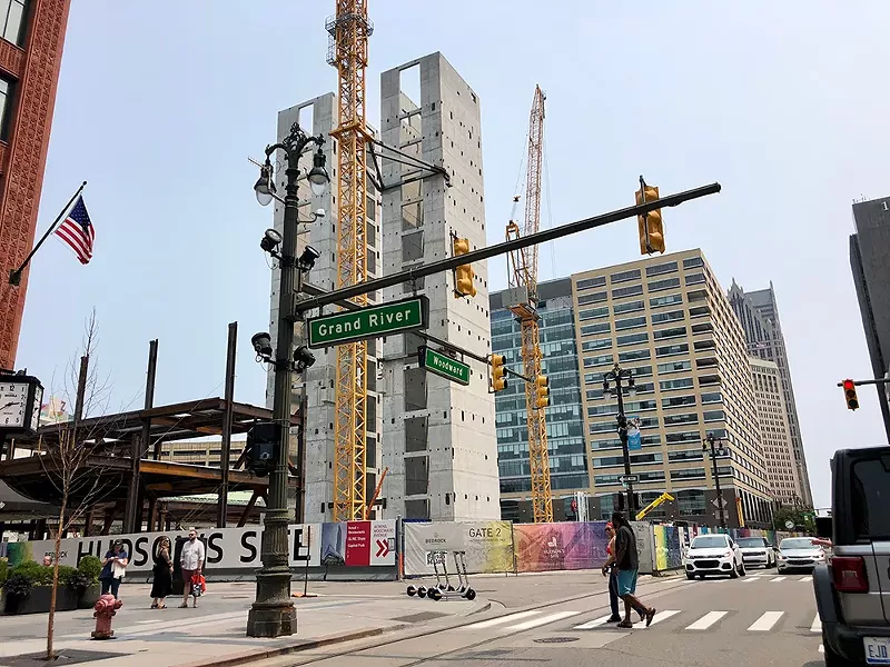Dan Gilbert's Hudson's site project pictured earlier this year. - Steve Neavling