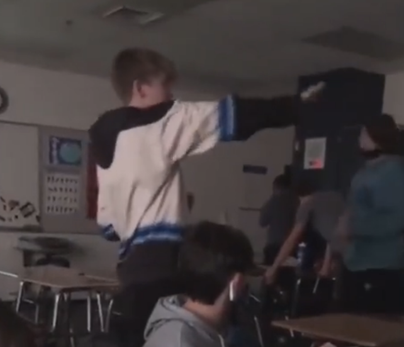 Students barricaded themselves in a classroom at Oxford High School as an active shooter stalked the halls. - SCREENGRAB/TIKTOK, @SHWIFTY766