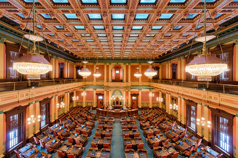 Michigan State House of Representatives chamber in Lansing. - Shutterstock