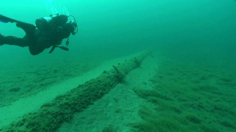 In 2013, the National Wildlife Federation sent divers to look at Enbridge, Inc.'s aging pipeline in Michigan's Straits of Mackinac. - National Wildlife Federation